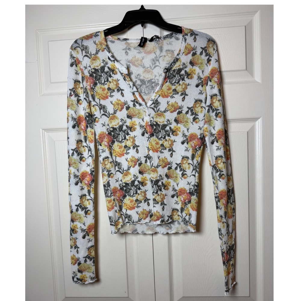 Urban Outfitters Out From Under Floral Long Sleeve Henley